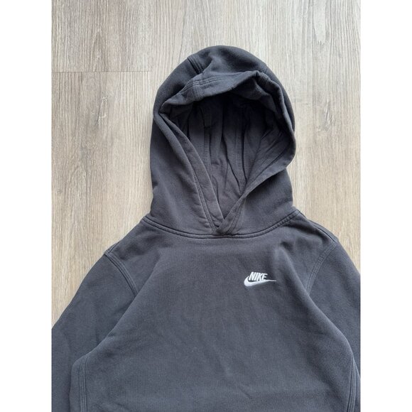 Rare Vintage Y2K Nike Swoosh Black Hoodie Youth XL Black Sweater Sports - Picture 3 of 8